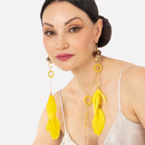 Juliette - Yellow Feather Earrings