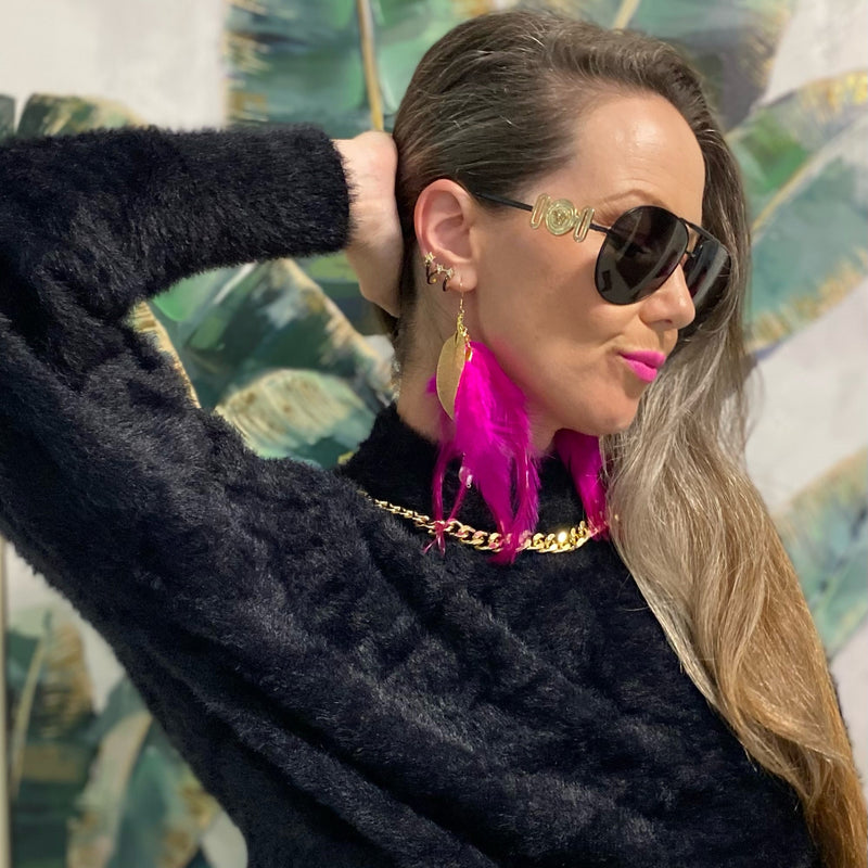Lisa Gold Leaf Feather Earrings