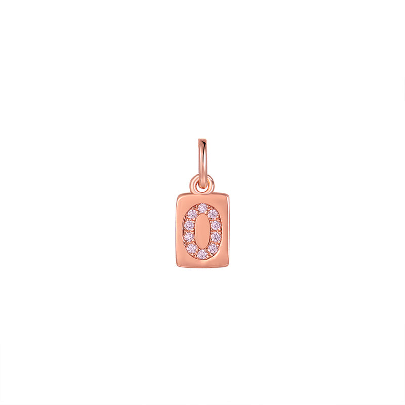 Monogram Letter Charms Rose Gold