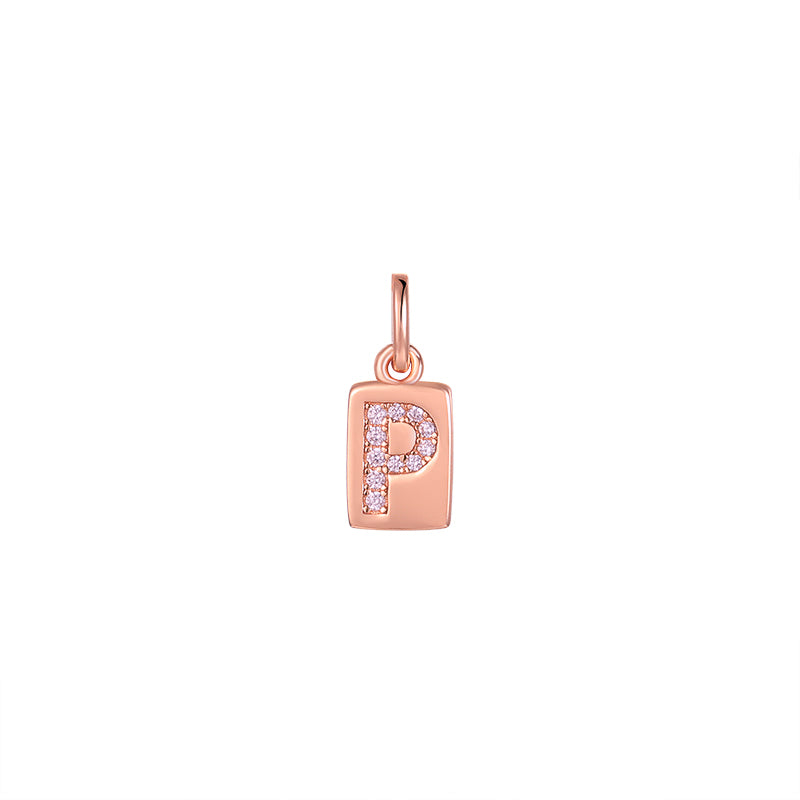 Monogram Letter Charms Rose Gold