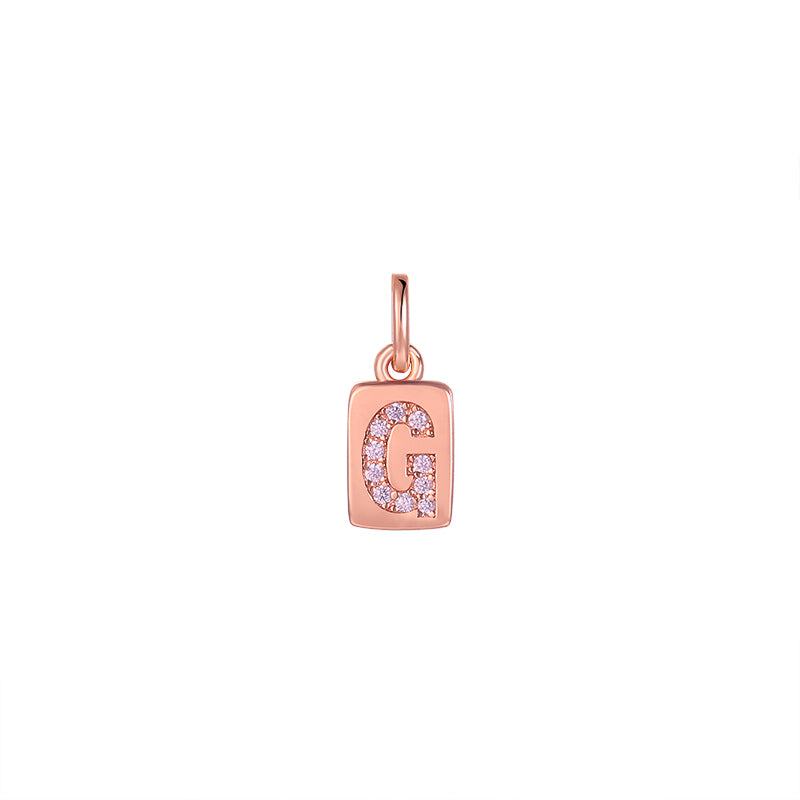 Monogram Letter Charms Rose Gold