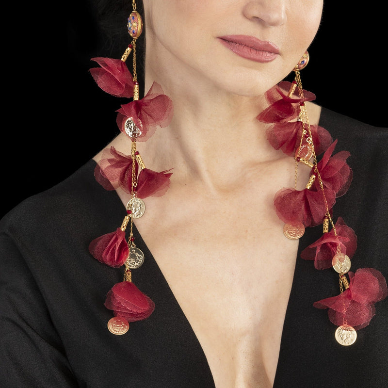 Isabel - Red Organza Earrings