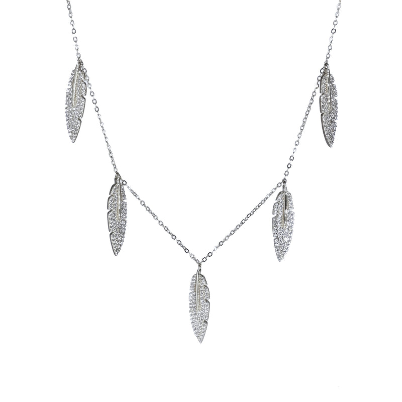 Thea Necklace White CZ Silver (Feathers for Freedom Campaign)