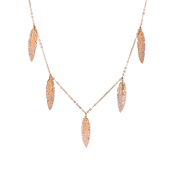 Thea Necklace White CZ Rose Gold (Feathers for Freedom Campaign)