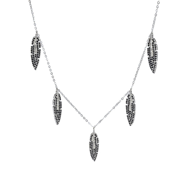 Thea Necklace Black CZ Silver (Feathers for Freedom Campaign)