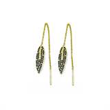 Thea Earrings Black CZ Gold (Feathers for Freedom Campaign)