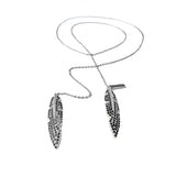 Thea Lariat Necklace Black CZ Silver (Feathers for Freedom Campaign)