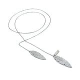 Thea Lariat Necklace White CZ Silver (Feathers for Freedom Campaign)
