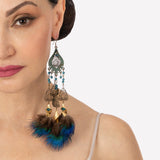 Suzanna Peacock Feather Earrings